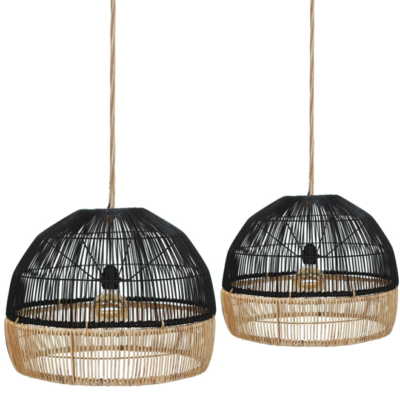 Expressionsmetis Bi Colour Dome Natural Rattan Lamp Shade