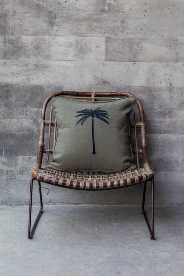 Expressionsmetis Home Decor Decoration Kaki Green Embroidered Palm Tree Cushion Cover 1100x