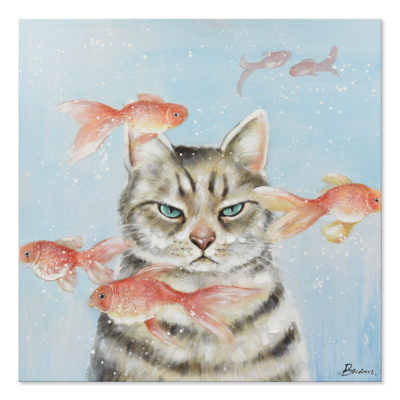 Expressionsmetis Home Decor Wall Art Cat Fish Children Room Painting