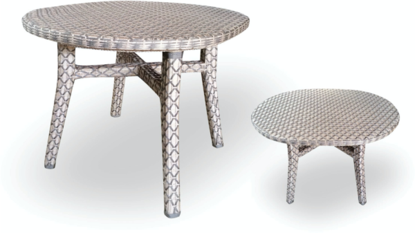 Expressionsmetis Indoor Outdoor Woven Round Dining Table Satin Look