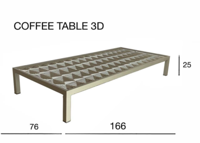 Expressionsmetis Indoor Rectangle Furniture Coffee Table Woven Rope Geometrical Motif