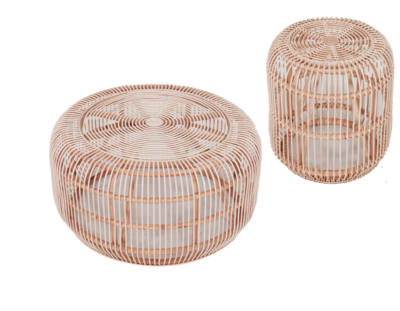 Expressionsmetis Natural Rattan Round Coffee Side Table Oasis