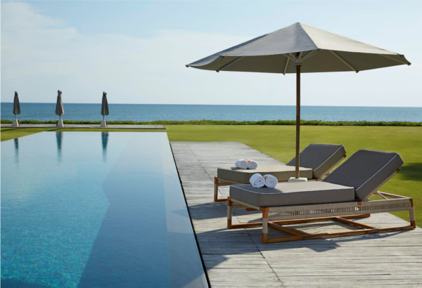 Expressionsmetis Outdoor Furniture Rope Wood Teak Sun Lounger Sunproof Cushion