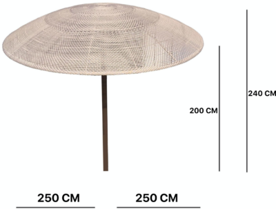 Expressionsmetis Outdoor Furniture Woven Round Parasol Umbrella Wooden Stand
