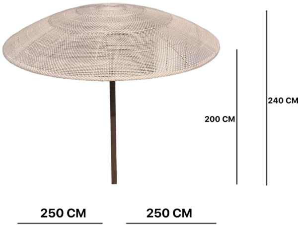 Expressionsmetis Outdoor Furniture Woven Round Parasol Umbrella Wooden Stand