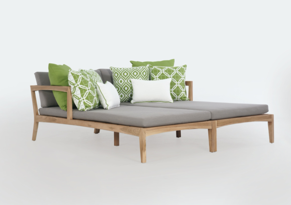 Expressionsmetis Outdoor Wooden Teak Medina Long Chair Lounger Double Set
